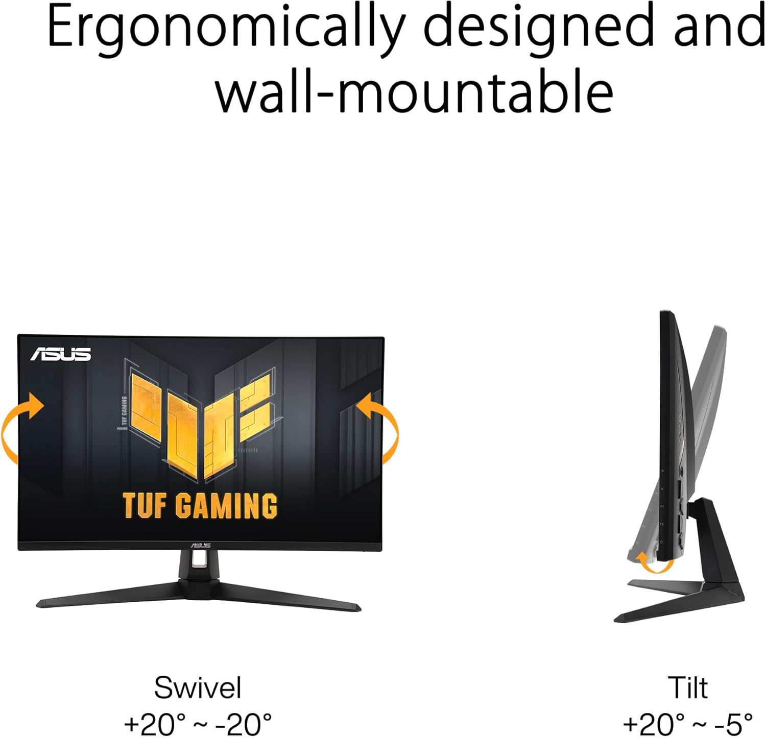 ASUS TUF Gaming 27” 1440P Monitor  - QHD (2560x1440), 300Hz, Fast IPS, Extreme Low Motion Blur Sync, 0.3ms, Speaker, 95% DCI-P3, Shadow Boost, DisplayWidget Center , (VG27AQM5A)