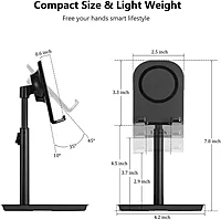 HAMMOK CHARGE Mobile & Tablet Stand – B/W: Sleek design, adjustable height, and sturdy build. Perfect for hands-free viewing and charging. Compatible with all devices. Ideal for home or office use.