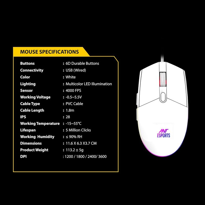 Refurbished Ant Esport KM 1610 mouse Refurbished Ant Esport KM 1610 mouse