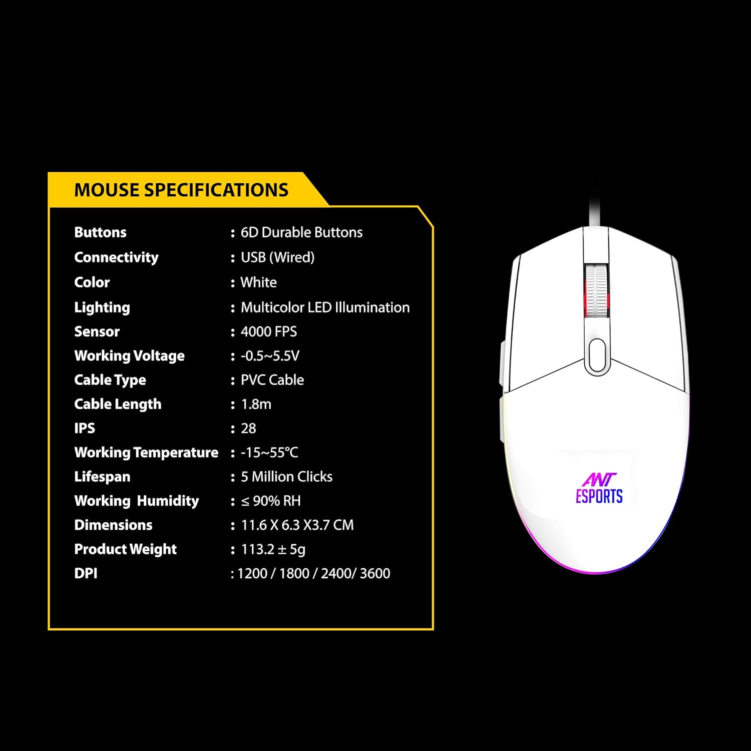 Refurbished Ant Esport KM 1610 mouse
