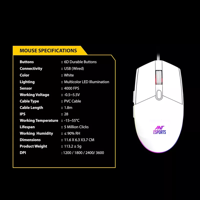 Refurbished Ant Esport KM 1610 mouse
