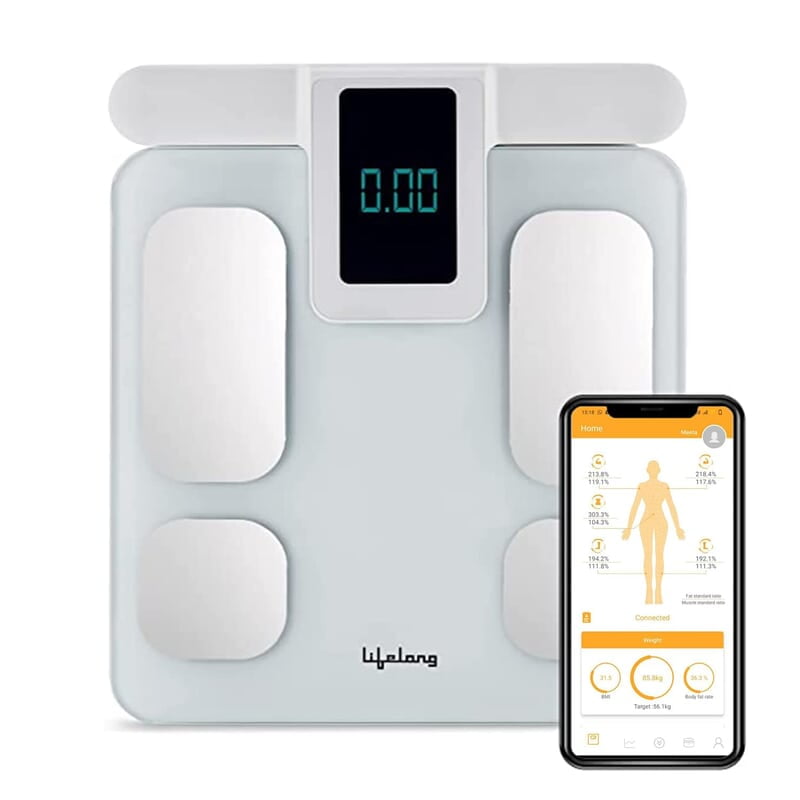 Lifelong 8 electrode Smart Body Fat Scale With weight display and Bmi on handle