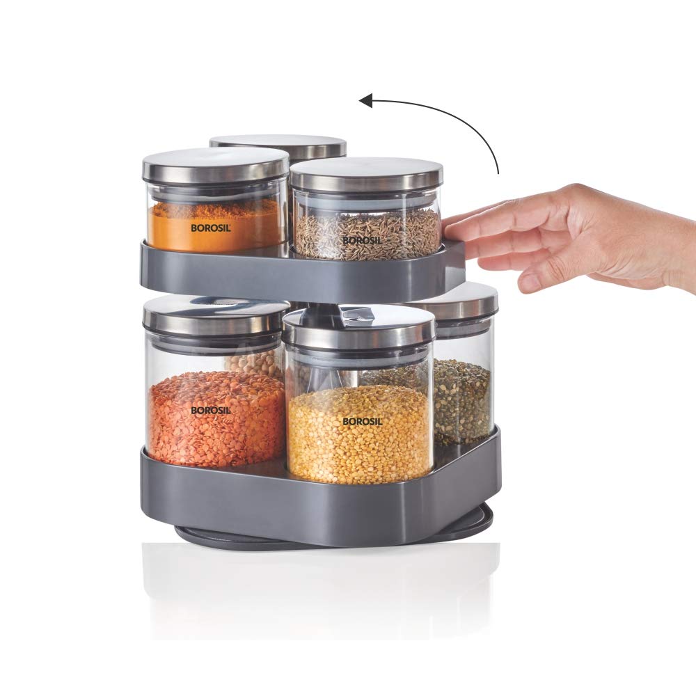 BOROSIL SET OF 2 MICROWAVABLE KLIP - N - STORE SQUARE