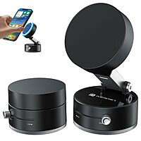 Portronics Hold X Magnetic Suction Mobile Holder – Adjustable Angles | Strong Magnet | Black