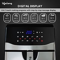 Lifelong Digital Air Fryer LLHFD722, 7.5 Litre XL LED Touch Screen, 12 Preset Cooking Modes, 1400 W