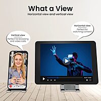 Portronics Modesk One Stand – Silver, Adjustable to 5 Angles, Ergonomic Design, Lightweight, Portable, Ideal for Laptops, Tablets, and Smartphones, Enhances Comfort and Productivity, Sleek Finish.