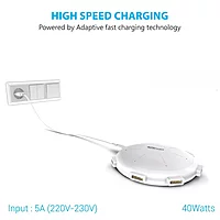 Portronics UFO Charger – 6-Port USB Charging Station (8A) | Fast Multi-Device Charging | Compact & Portable | Ideal for Home & Office
