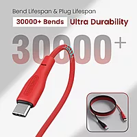 Portronics POR 3009 HUE X USB-C to USB-C Cable – 60W, Dual Tone, Braided, 1M, Black & Red