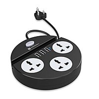 Portronics Power Plate 5 Black features 5 USB ports for charging multiple devices simultaneously. Its sleek design includes a holder for convenience, making it perfect for home or office use.