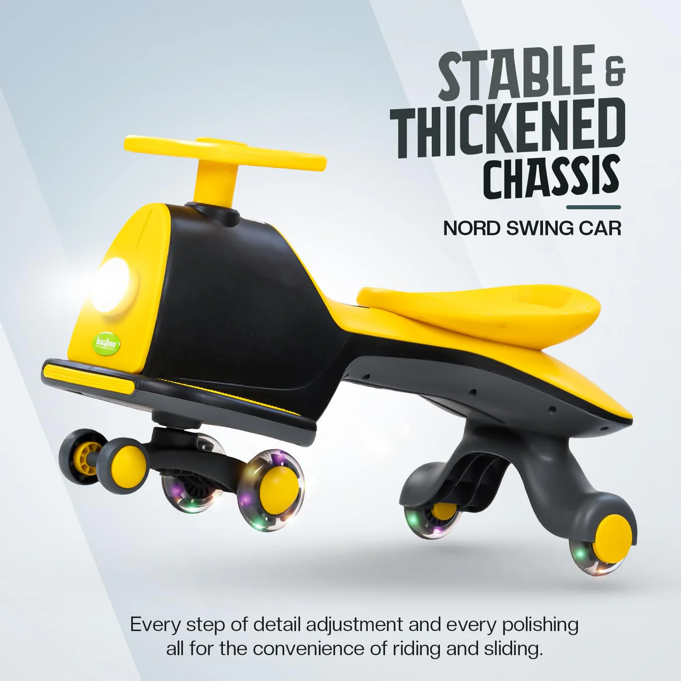 Baybee Nord Kids Magic Swing Car for Kids-Black/Yellow Baybee Nord Kids Magic Swing Car for Kids-Black/Yellow