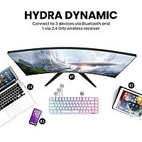 Portronics Hydra 10 Bluetooth + Wireless Keyboard –Rechargeable | White | 1 Year Warranty