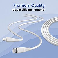 Portronics Silklink – 3A USB to Lightning Cable, 1M White. Fast charging and data transfer, durable design, compatible with all Lightning devices, perfect for everyday use and travel.