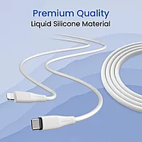POR 2718 Silklink C-Lightning – 20W USB-C to Lightning Soft Silicon Cable | 1M | White | 06 Months