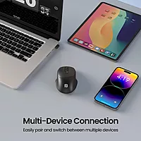 Portronics Toad 7 Wireless Mouse – Bluetooth 5.3 & 2.4GHz Wireless | Adjustable Sensitivity Up to 3200 DPI | Rechargeable Built-in Battery | Black