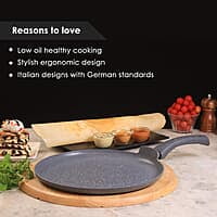 Wonderchef Granite 28cm Non-Stick Dosa Tawa 3.5mm Virgin Aluminium