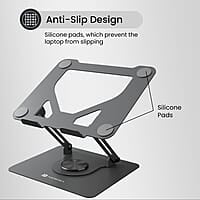 Portronics My Buddy K11 Metal Laptop Stand with 360° Rotation, Height & Angle Adjustable, Foldable Design