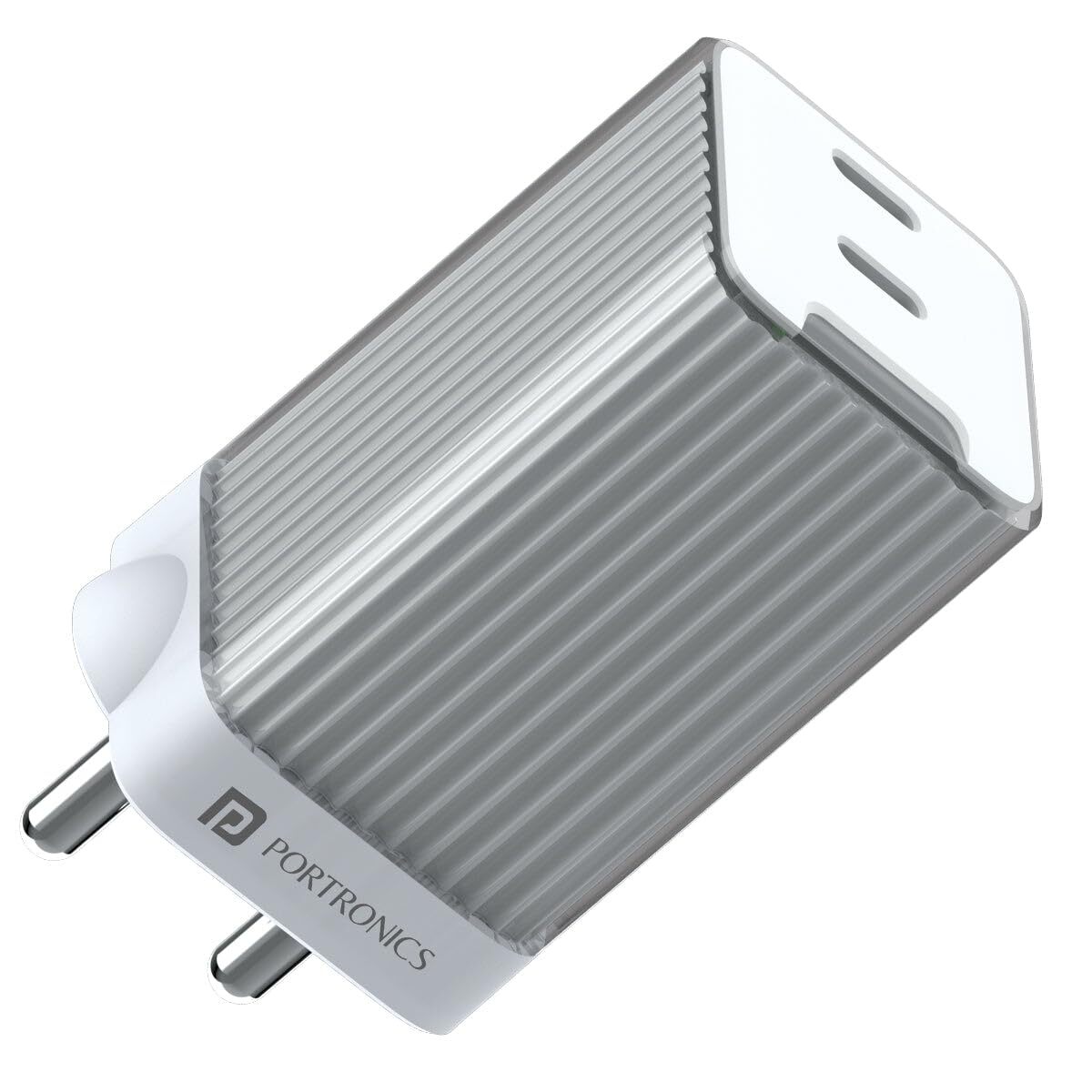 Portronics Adapto 4 45W Dual Type-C PD Fast Charger | Dual PD 3.0 Ports White