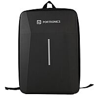 Portronics Byte 2 Backpack – 15.6 Inch Laptop Hard Shell Backpack  Black  1 Year Warranty