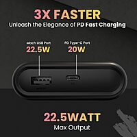 PowerPod 20K – 20000mAh, 22.5W Fast Charging | Portronics, compact design, dual USB output, LED indicator, perfect for travel, compatible with smartphones, tablets, and more. Stay powered!