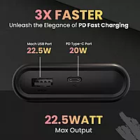 PowerPod 20K – 20000mAh, 22.5W Fast Charging | Portronics, compact design, dual USB output, LED indicator, perfect for travel, compatible with smartphones, tablets, and more. Stay powered!