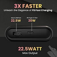 Portronics PowerPod 20K Advanced 20000 mAh Power Bank with 22.5W Max Output, Fast Charging Power Bank with 22.5W