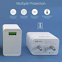 Portronics 1104 Adapto ONE Charger – 3A Quick Charger | Single USB Port | Type-C Cable | White