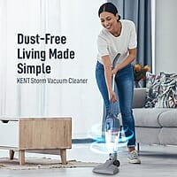 KENT Storm Vacuum Cleaner 600W Cyclone5 Technology and HEPA Filter Bagless Design Ideal for Floors, Curtains, Carpets, Sofa Grey
