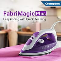 Crompton Fabrimagic Plus 1250 W Steam Iron with 200 ml water tank, Upto 13g /min Steam Output and Teflon Coating Soleplate