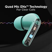 boAt Airdopes 121 PRO Truly Wireless in Ear Ear Buds w/Quad Mic ENx, Low Latency Mode for Gaming, 50H Playtime, IWP, IPX4, Battery Indicator Screen