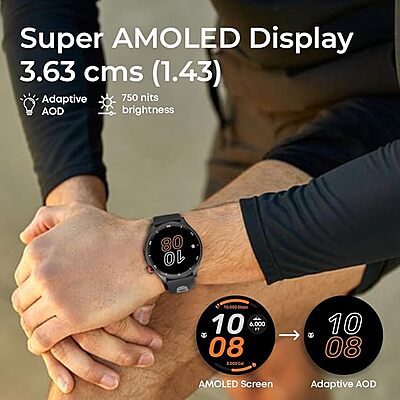 Titan Celestor Smartwatch with 1.43" AMOLED Display & AOD|60Hz Fluid Display