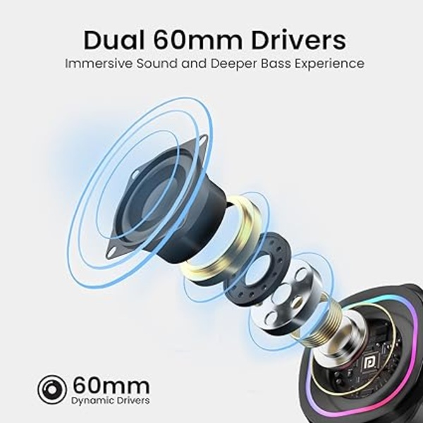 Portronics in Tune 5 12W Portable USB Powered Wired Speaker with Volume Control, 3.5mm AUX in, HD Sound, 2.0 Channel, RGB Lights Controls, Multimedia Speaker for PC, Gaming, Desktop and Laptop(Black) Portronics in Tune 5 12W Portable USB Powered Wired Speaker with Volume Control, 3.5mm AUX in, HD Sound, 2.0 Channel, RGB Lights Controls, Multimedia Speaker for PC, Gaming, Desktop and Laptop(Black)