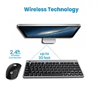 Portronics Key2 Wireless Combo (Grey) | Ergonomic, Portable, USB | Ideal for Home & Office | Sleek Design, Long Battery Life, Easy Connectivity | Perfect for Minimalist Workspaces.