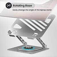 Portronics My Buddy K3 – Laptop Tabletop Stand (Silver) offers adjustable height and angle for ergonomic comfort. Lightweight and portable, it's perfect for home or office use, enhancing productivity.