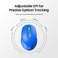Portronics Toad 31 Wireless Mouse with 2.4 GHz Connectivity, USB Receiver, 10m Working Distance, Ergonomic Design, Auto Power Saving, Adjustable DPI for Laptop & PC
