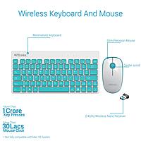 Portronics Key 2 Wireless Keyboard & Mouse Combo – White & Blue | Reliable Wireless Combo |