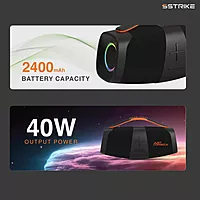 Just Corseca Sstrike 40W Bluetooth Speaker – BT 5.3 | LED Light Sync | TWS | Black