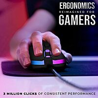 Lapcare Champ LGM-105 Gaming Mouse – Adjustable 3600 DPI | 6 Programmable Buttons | RGB Backlighting | 1 ms Polling Rate | Braided USB Cable | PC & Laptop Gaming Mouse