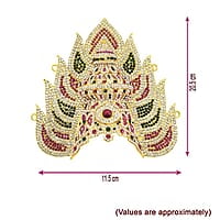 God Ornament Amman Face/Mugam with Lotus Attigai and Kali Crown, Kireedom