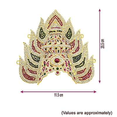God Ornament Amman Face/Mugam with Lotus Attigai and Kali Crown, Kireedom God Ornament Amman Face/Mugam with Lotus Attigai and Kali Crown, Kireedom
