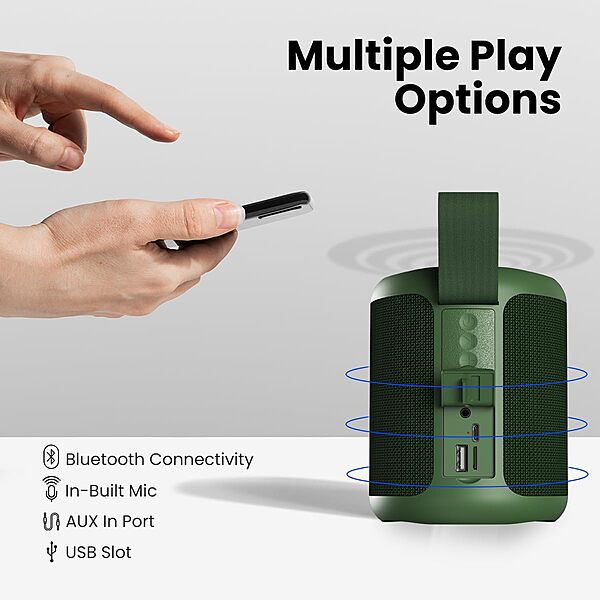 Portronics SoundDrum P – 20W Speaker features USB & Type-C connectivity, delivering powerful sound in a compact design. Perfect for music lovers seeking portability and quality audio performance.