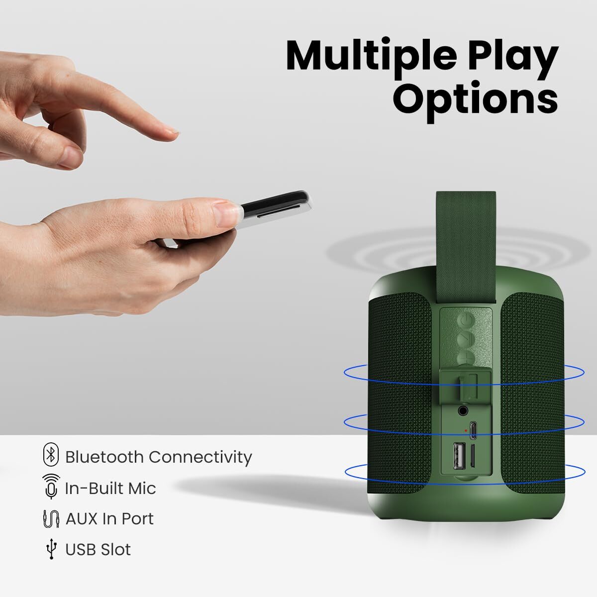 Portronics SoundDrum P – 20W Speaker features USB & Type-C connectivity, delivering powerful sound in a compact design. Perfect for music lovers seeking portability and quality audio performance.