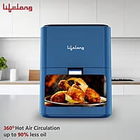 Lifelong 1200W 4L Air Fryer with Hot Air Circulation Technology with Timer Selection
