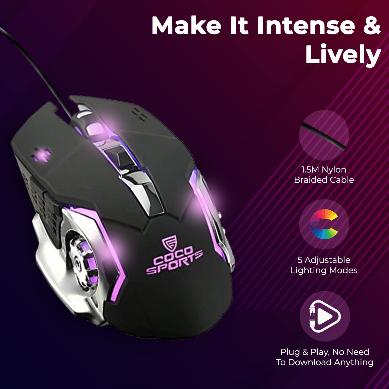 Coconut K33 Gaming Combo (Mechanical Keyboard & 4000 DPI Mouse, Precision, Comfort & Ultimate Control, 1 Year Warranty)
