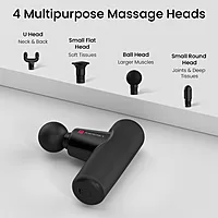 Portronics 3144 Zeno Go Mini Massager – Rechargeable | 4 Attachments | Black | 1 Year Warranty