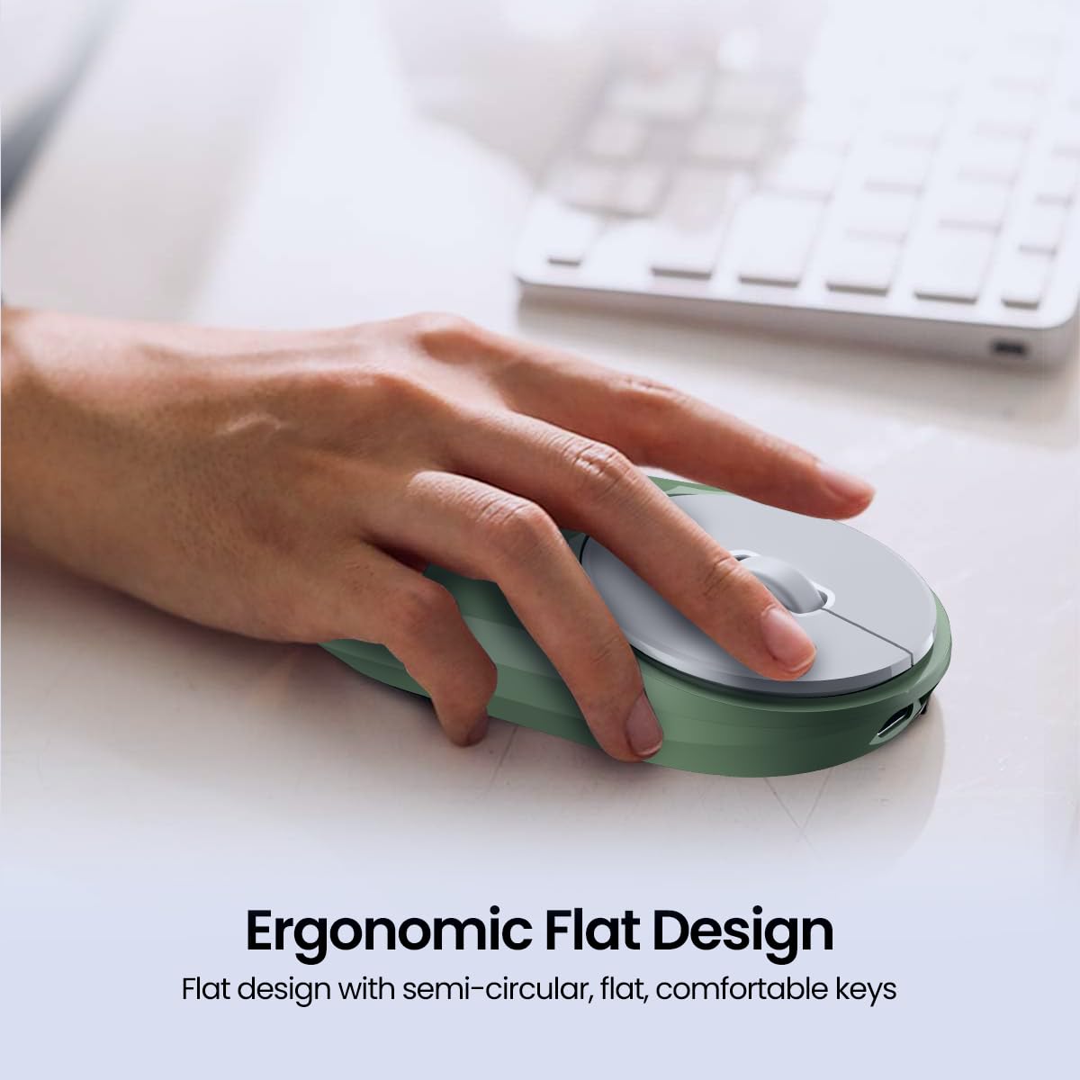 Portronics Toad 6 Wireless Mouse – Green, Dual Mode, ergonomic design, Bluetooth & 2.4GHz connectivity, rechargeable battery, smooth tracking, ideal for home & office use, lightweight & portable.