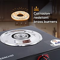 Wonderchef Platinum Plus 2 Burner Auto Glass Cooktop 6mm Toughened Glass Auto Ignition