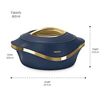 MILTON Pearl 1000 Inner Stainless Steel Casserole, 860 ml, Blue