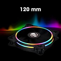 Zebronics Zeb-PGF100 RGB Fan features vibrant RGB lighting, efficient cooling, and a sleek design. Perfect for gamers and PC builders looking to enhance aesthetics and performance.