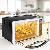 Borosil DigiPro 38 L Digital Oven Toaster & Grill, Convection Mode, 6 Pre-set Menus, Temperature Control, Chrome