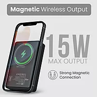Portronics 2665 Luxcell Wireless Mini 20K Power Bank – 20000mAh | 15W Wireless | 22.5W PD | Black